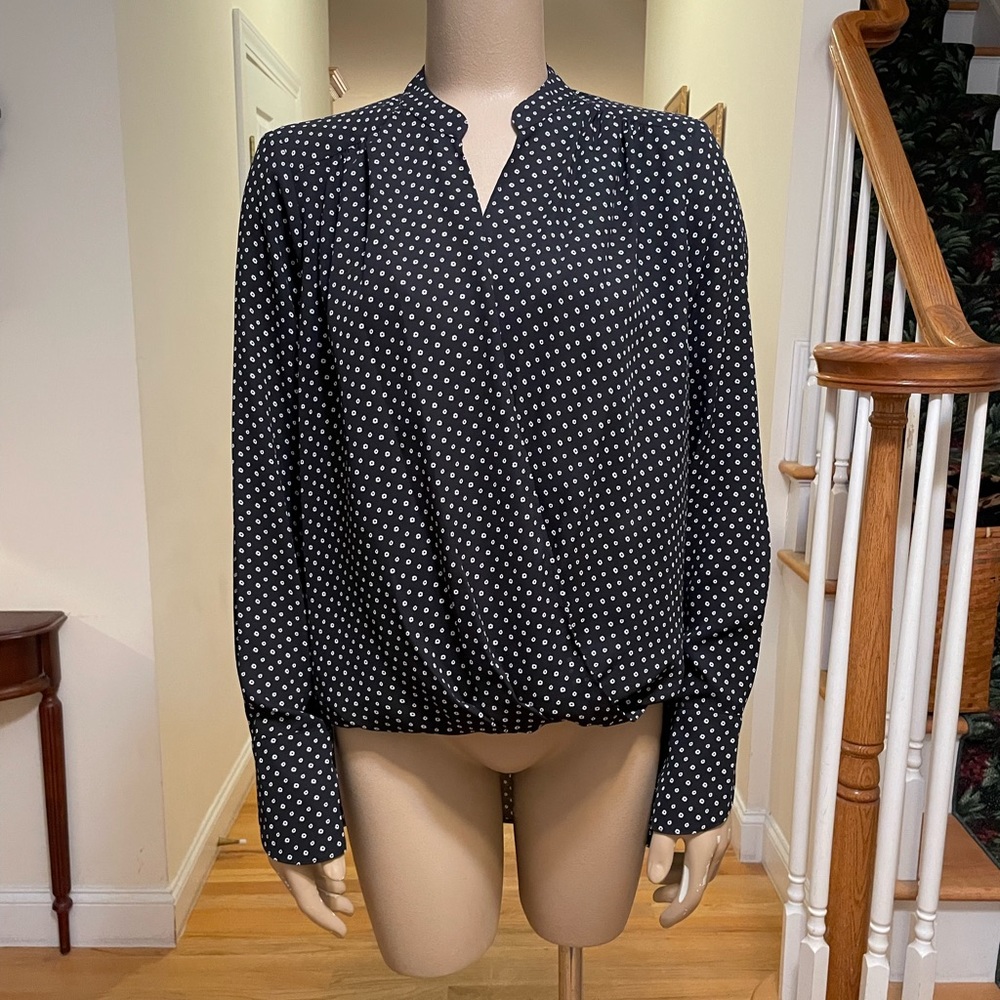 BCBG Maxazria Long Sleeve floral blouse